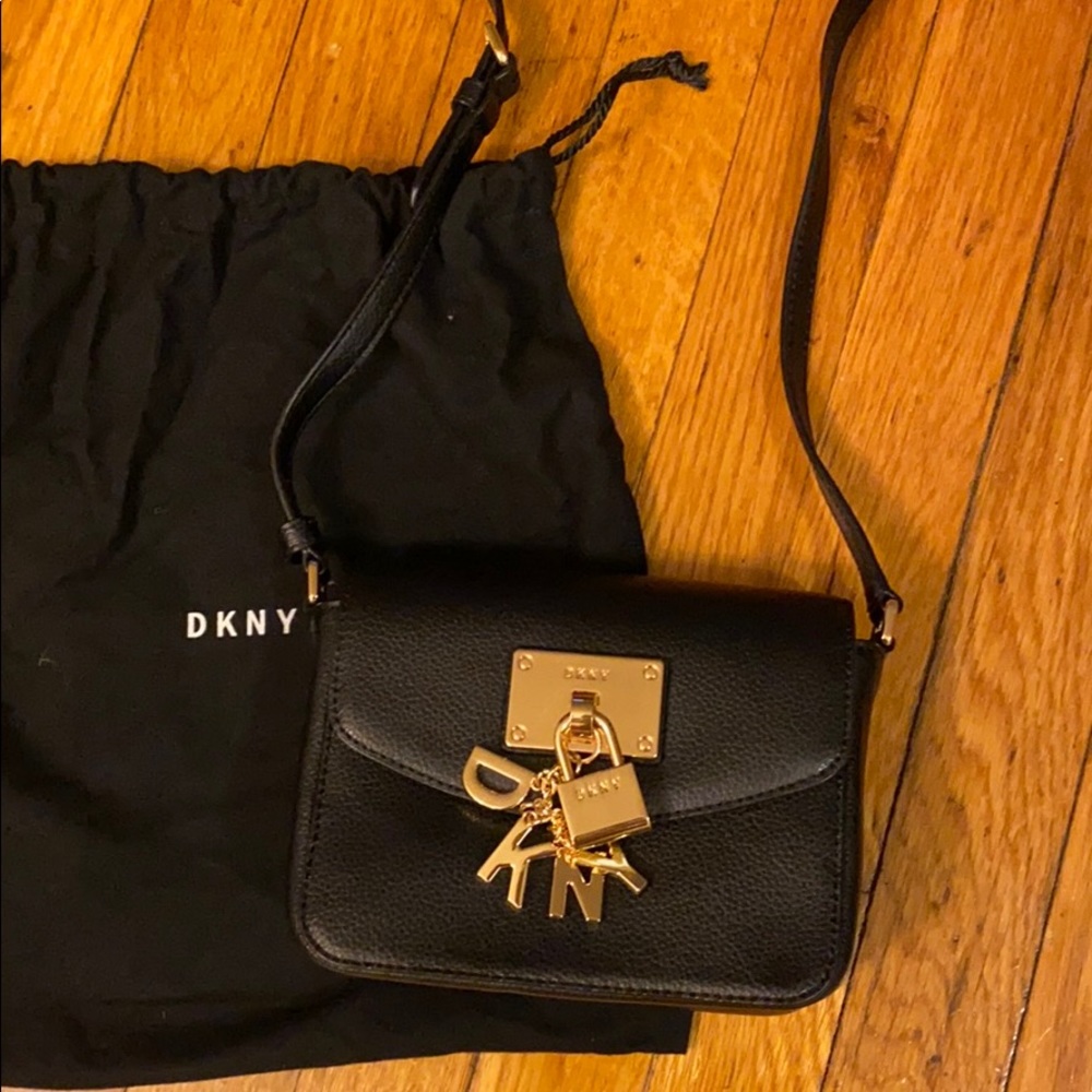 Black DKNY cross body purse